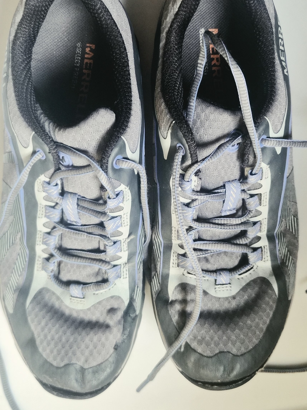 Merrell Gray and Light Blue Women's Trail Runners